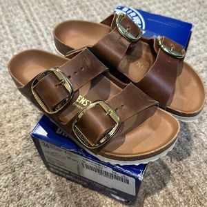 Birkenstock Arizona Big Buckle Size 36 Narrow, Cognac